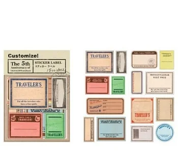 15 ks/Pack Retro Cestovateľov Notebook Vintage vzor označenia Cestovné Pečiatky, Nálepky DIY Scrapbooking Papier