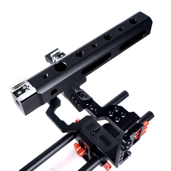 15 mm Rod Plošinu Fotoaparátu DSLR Video Stabilizátor Klietky Auta w/ Top Rukoväť pre Sony A7 A7S A7RII A6300 A6000 /GH4 GH3 /EOS M5 M3