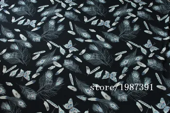 150 cm šírka Paríž pearl textílie pierko vzor čierne pozadie nevidia prostredníctvom sukne oblek-šaty hlavový most CH-7493