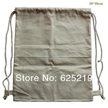 150g/m2 (20pcs/lot) 30*40 cm/10*15.5 palce bavlna taška organické prírodné šnúrkou nákupní taška študent taška prispôsobiť veľkosť &logo
