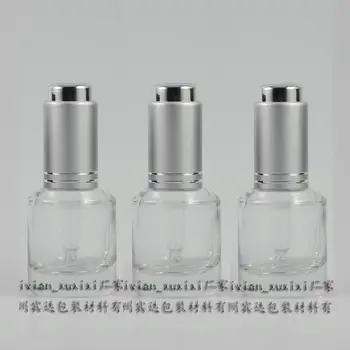 15ml jasné/transparentné Sklo Esenciálny Olej, Fľaša S stlačte kvapkadla spp.Esenciálny Olej Kontajner,na spodnej časti fľaše je hrubé