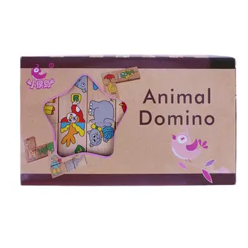 15pcs Domino, Drevené Hračky, Puzzle Cartoon Zvierat Dieťa Vzdelávacie Inteligencie Roztomilý Dreva Dieťa Hračky Dieťa Darček k Narodeninám