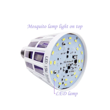 15W LED Mosquito Killer Lampa Svetlo, Blub, Eco Friendly Photocatalyst Mosquito Killer Domácnosti Anti-Komár Elektrické Hmyzu Chybu