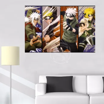 #16 Naruto Pohode Anime Vlastné Plátno na Maľovanie handričkou tlač DIY Textílie Plagát na Stenu Hodváb Plagát 704#16