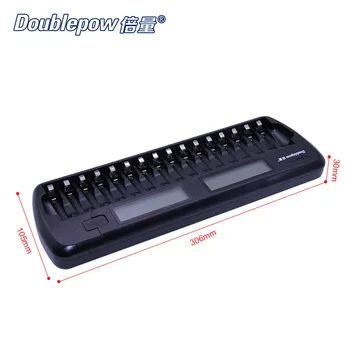 16 sloty Doublepow DP-K106 2-LCD Vstavaný IO pre Ochranu Inteligentných Rýchla Nabíjačka pre 16 ks 1.2 V AA/AAA Ni-MH/Ni-CD