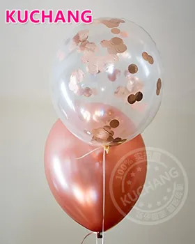 16pcs REÁLNE Rose Gold 12inch Konfety Balón Nastaviť vysoko KVALITNÝ Elegantný Latex Strany Balóny pre Svadby, Narodeniny, Party Decor