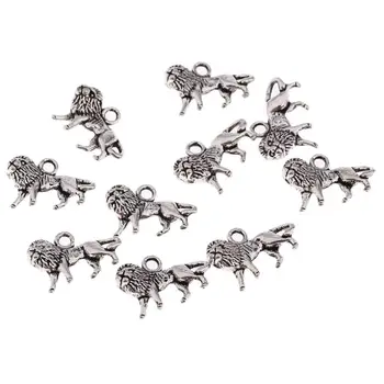 17*10 mm lev Tibetského Striebra Perličiek charms Prívesky fit náramok, náhrdelník 30pcs