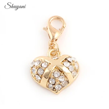 17*16 20Pcs Vintage Strieborné Pozlátené Ručne Srdce Tvar Prívesok Charms Šperky Hľadanie