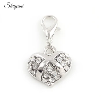 17*16 20Pcs Vintage Strieborné Pozlátené Ručne Srdce Tvar Prívesok Charms Šperky Hľadanie