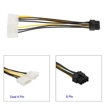 18 cm Dual 4Pin na 8Pin(6+2) grafická karta power line dvojitá 4PIN na 8PIN grafika kábel dodanie dual port D grafický adaptér kábel