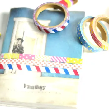 18 ks Vintage washi pásky nastaviť Dekorácie maskovacie pásky Slim samolepky pre denník album, telefón, knihy, kancelárske potreby školské potreby F872