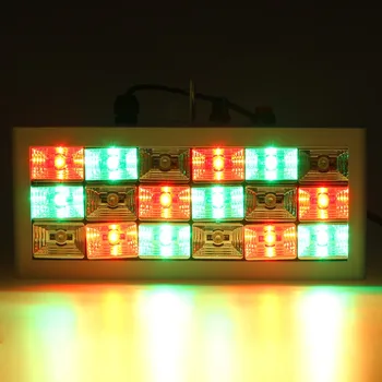 18 led Flash Light zvuk, ovládanie led farebné/ Biele Fáze Disco Svetlo Strobe Light Club Stage svetelný Efekt