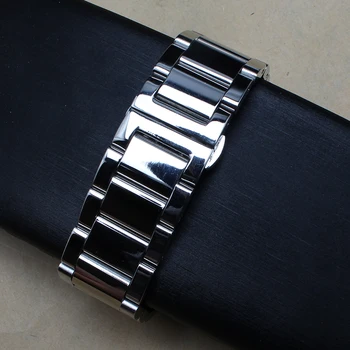 18 mm 20 mm 21 mm 22 mm 24 mm Vysoká Kvalita Watchband Silver Black Nehrdzavejúcej ocele, hodiniek pevné odkazy, leštené 2017 podpora