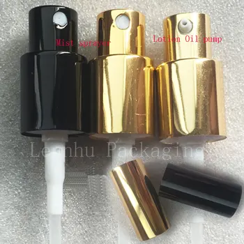 18 mm Hliníkový hmlu čerpadla parfum , Esenciálny Olej, mlieko čerpadlo pre veľkosť 18 mm kontajner gold black 50pc/veľa