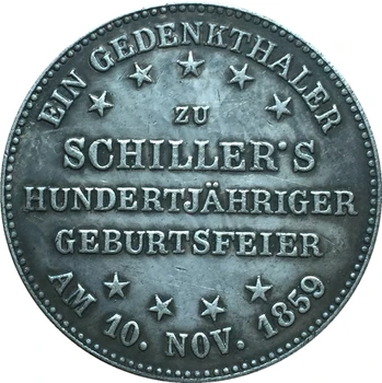 1859 nemecký 1 Toliar mince KÓPIU DOPRAVA ZADARMO 33 MM