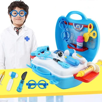 18pcs DIY Lekár Simulácia Medicíny Box na hračky Striekačku okuliare Ústne zrkadlo Scény simulácia rodič-dieťa interakcie Detí darček