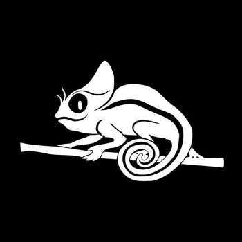 19.3 cm*11.4 cm Roztomilý Chameleon Cartoon Zvierat Auto Nálepky, Auto-Styling Čierna/Strieborná S3-5664