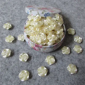 19 mm Kvet Simulované Pol Korálky, Perly, Dekorácie Remesiel Ploché Späť Cabochon Korálky DIY Šperky Robiť