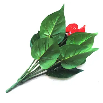 1Bunch Umelý Kvet Falošné Anthurium Kytice Zelená čierna Anthurium Svadobné Usporiadanie Domáce Dekorácie Vianoce