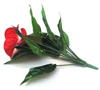 1Bunch Umelý Kvet Falošné Anthurium Kytice Zelená čierna Anthurium Svadobné Usporiadanie Domáce Dekorácie Vianoce