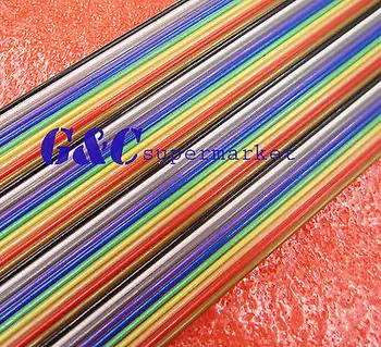 1M 3.3 ft 40 Spôsobom 40 pin Ploché Farebné Dúhy pás s nástrojmi IDC Kábel Drôt Rainbow Kábel