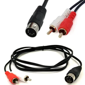 1M 3 FT 5PIN MIDI DIN Konektor do 2 RCA Phono Red&White Male Konektorom Audio kábel Kábel Adaptéra P0.11