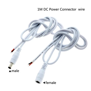 1M DC Napájací Konektor S Príponou Rozšíriť Drôt, Kábel Kábel Mužské / Ženské Pre LED Pásy