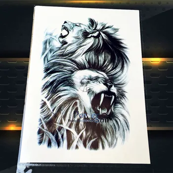 1PC 3D Lion King Falošné Nepremokavé Tetovanie Nálepky, Levy Monster Mužov Body Art Rameno Rukáv Tatooo, v Pohode Zviera Vzor Flash Tetovanie