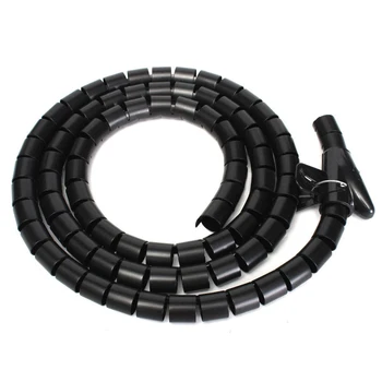 1pc Black Spiral, Balenie Kapela 25 mm Kábel Zábal Upratané Kábel Drôt Páskovanie Loom Skladovanie Organizátor