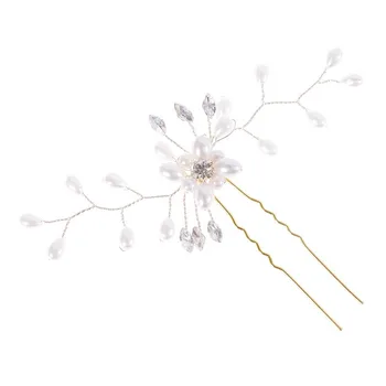 1pc Lesk Kvapka Vody Simulované Pearl Flower U Vlasy Pin Hairclip Elegantné Ženy, Svadobné Party Fashion pokrývku hlavy Šperky