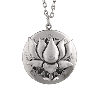 1pc Lotus Esenciálny Olej Difúzor Medailón Náhrdelník s Príveskom, Strom Života Kolekcie Vône Šperky XSH522
