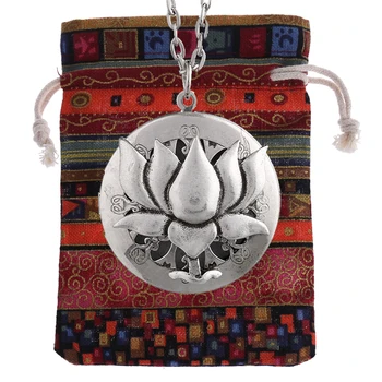1pc Lotus Esenciálny Olej Difúzor Medailón Náhrdelník s Príveskom, Strom Života Kolekcie Vône Šperky XSH522