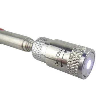 1pc Magnetické Mini LED Magnet Nástroj Teleskopická Vyzdvihnúť Nástroj Skrutkovač Matice A Skrutky, Kovové Vzpriamenej Teleskopická Tyč Baterka