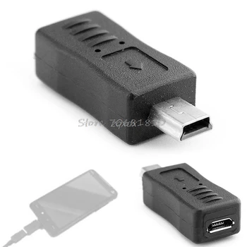 1Pc Micro USB Samicu na Mini USB Muž Adaptér pre Nabíjačku Adaptér Converter Black Z09 Kvapka loď