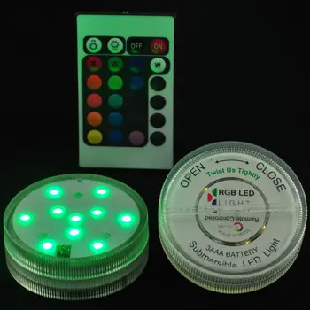 1pc Mini Batérie Prevádzkované Nepremokavé Ponorné LED Svetlá Diaľkovo Ovládané Podvodné LED Základňu pre Svadobné Party Dekor Vianoce