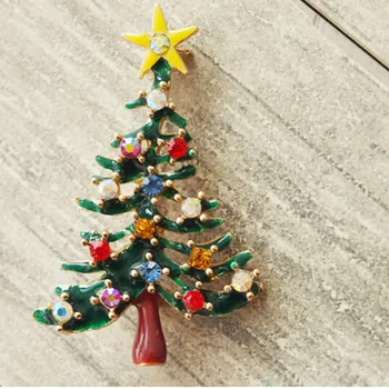 1Pc Mini Vianočný Stromček Malý Borovica Zliatiny Brošňa Strom Vianočné Dekorácie Na Nový Rok Deti Darčeky