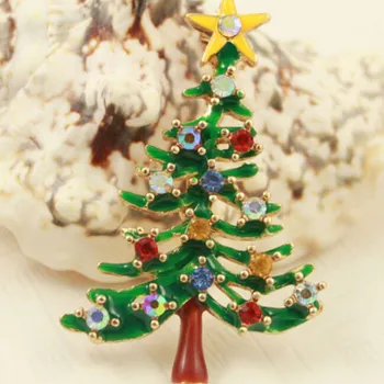 1Pc Mini Vianočný Stromček Malý Borovica Zliatiny Brošňa Strom Vianočné Dekorácie Na Nový Rok Deti Darčeky