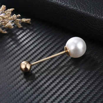 1PC Módne Európsky Simulovaný Pearl Brošňa Kolíky Pre Ženy Vyhovovali Preklopke Kolíky A Brošne Golier Príslušenstvo Šperky Darček P1411-T2