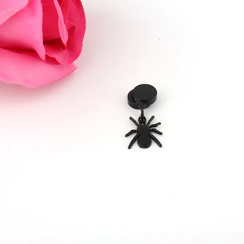 1PC Módne Šperky, Magnetické Čierny Okrúhly Spider Stud Náušnice Pre Ženy, Mužov Chlapec Magnet Ucho Šperky Non Piercing