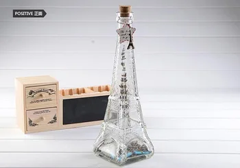 1PC Parížskej Eiffelovej Veže sklenené fľaše drift fľaše lucky stars, ktorí Chcú fľaša sklenená veža JL 063