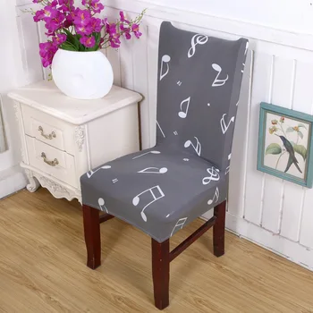 1pc pružný spandex polyester univerzálna stolička kryt klasická hudba poznámka: znak písmená vzor kaviarni jedálenské stoličky kryt