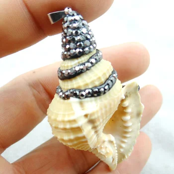 1pc Prírodné Sladkovodné Listy Shell Náhrdelník Prívesky Pre Šperky, Takže Charms Prívesky 60*46 MM P321