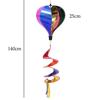 1Pc Rainbow Flitrami Windsock Prekladané Vzduchu Balón Vietor Spinner Vonkajšie Dvore Dekor Deti Hračka