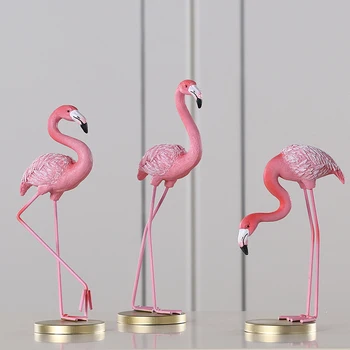 1pc Ružové Plameniaky Ploche Figúrka Európskej Živice Flamingo Súsošie, Socha Krásne Domáce Dekorácie Plavidlá Darček