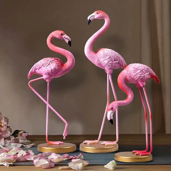 1pc Ružové Plameniaky Ploche Figúrka Európskej Živice Flamingo Súsošie, Socha Krásne Domáce Dekorácie Plavidlá Darček