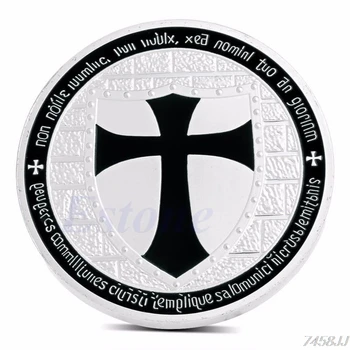 1PC Strieborné Pozlátené Rytieri Templar Európe Kríž Token Suvenír Mince Zbierky G03 Kvapka loď