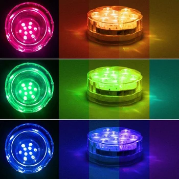 1pc Stôl dekorácie LED Batérie ľahké Nepremokavé Ponorné svietidlá LED osvetlenie S Diaľkovým ovládaním pre LED svadobné dekorácie