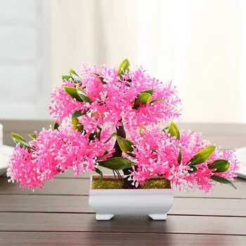 1pc Tvorivé vitajte Songhua simulácia bonsai dekorácie umelý kvet falošné zelená rastlina dekorácie, domáce dekorácie