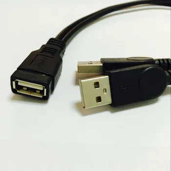 1PC USB 2.0 1 Žena 2 Dual USB Muž Údaje Rozbočovač sieťového Adaptéra, Y Splitter Nabíjania pomocou kábla USB Napájací Kábel, Kábel Predlžovací Kábel 39 CM