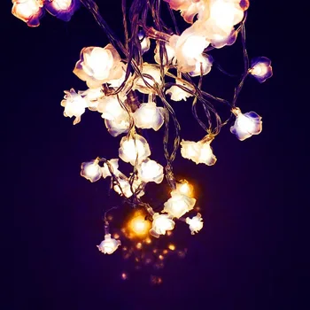 1pcs 20Leds LED Reťazec Rose Osvetlenie nočného Kvet teplá biela ružová farba Strana Svadobné izba Vianočné Rozprávky Dovolenku Dekor W
